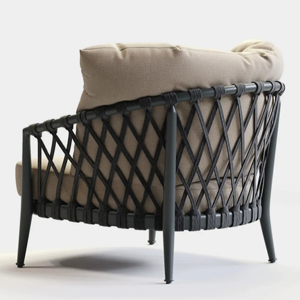 UV Resistant Outdoor Wicker Metal Gray Cushions Sofa Set Image - 8