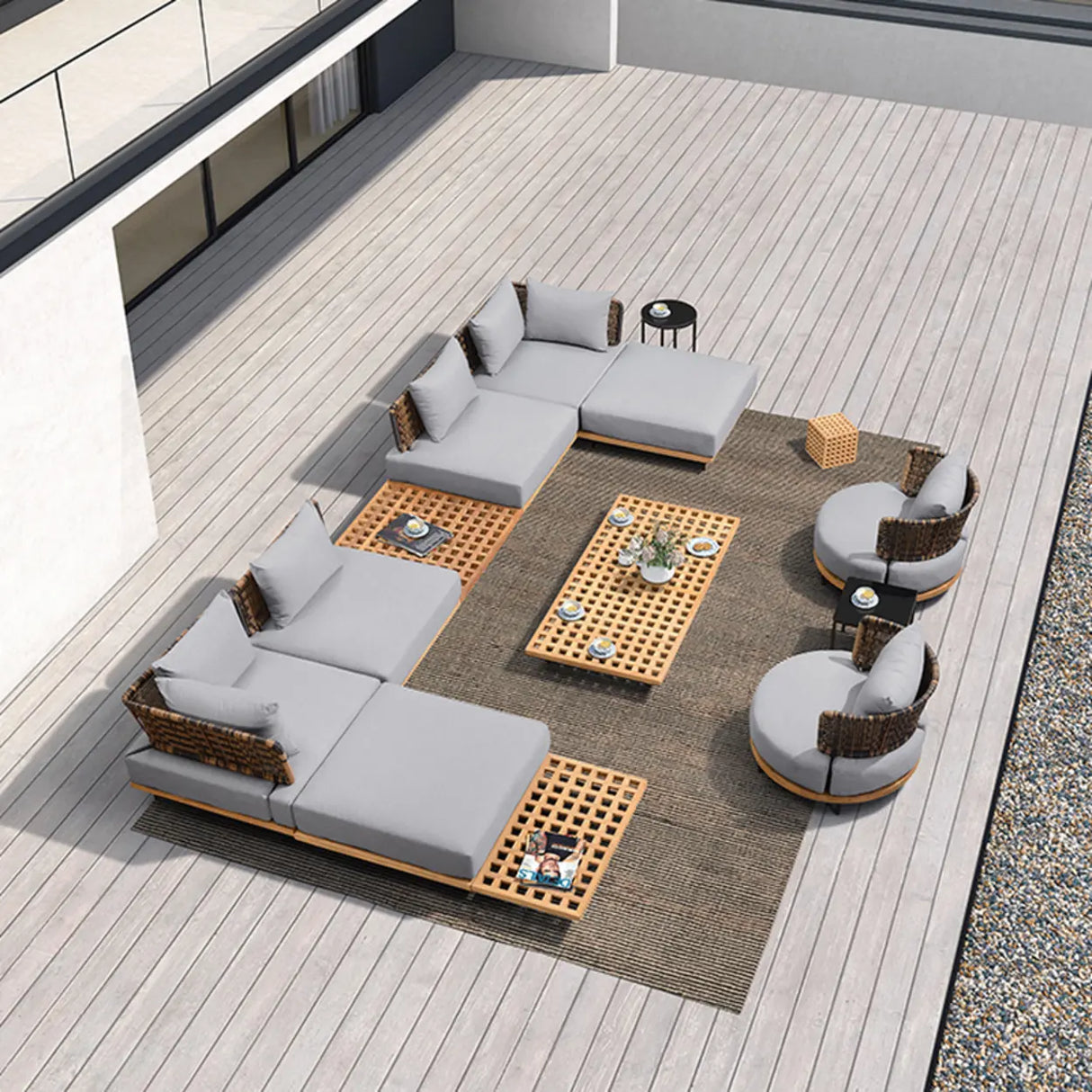 UV Resistant Versatile Wicker Patio Sectional Sofa Set Image - 1