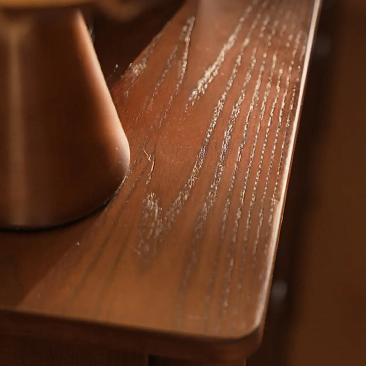 Versatile Rectangular Walnut Floor Shelf Console Table Image - 10