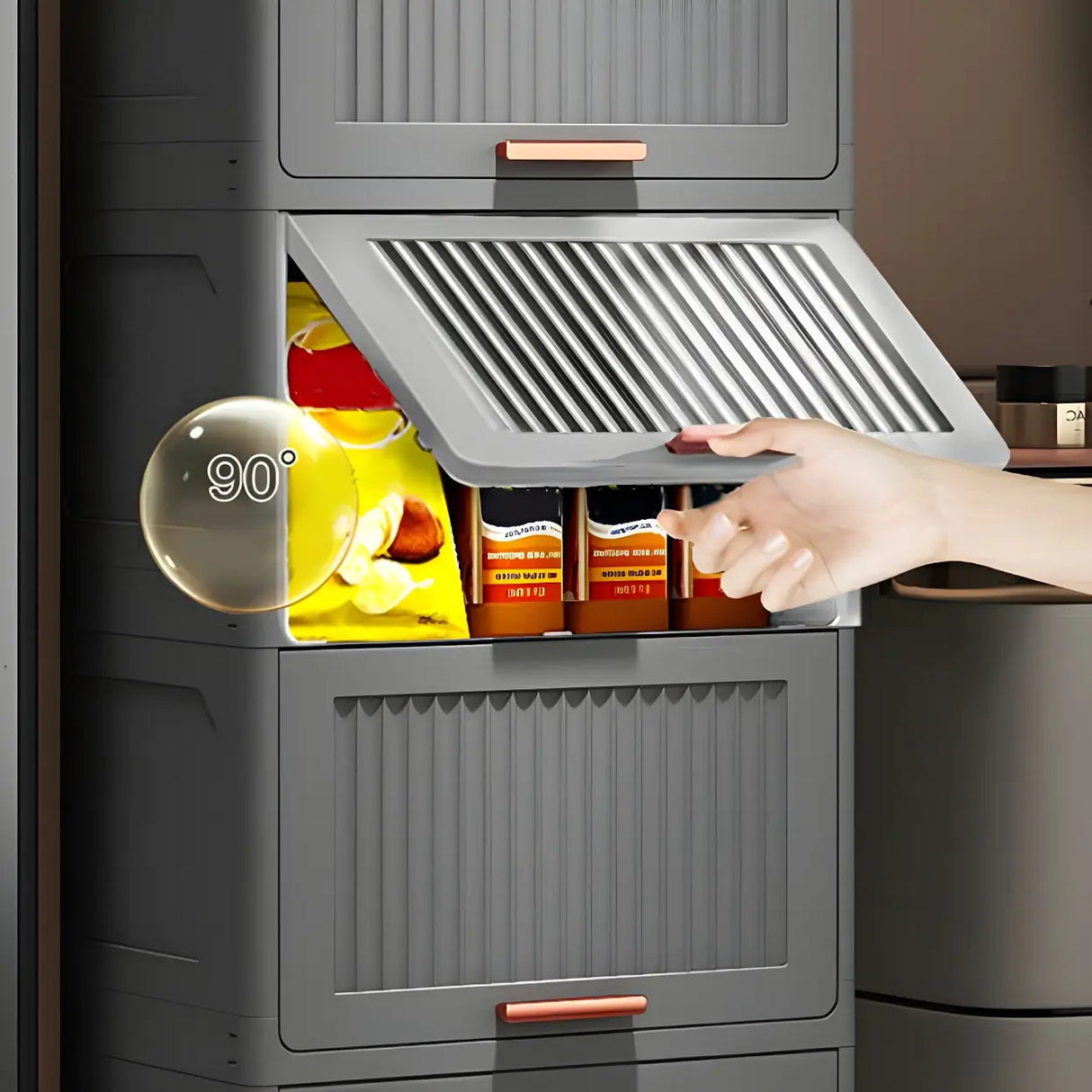 Vertical Acrylic Grey Storage Organizer Lingerie Chest Image - 12