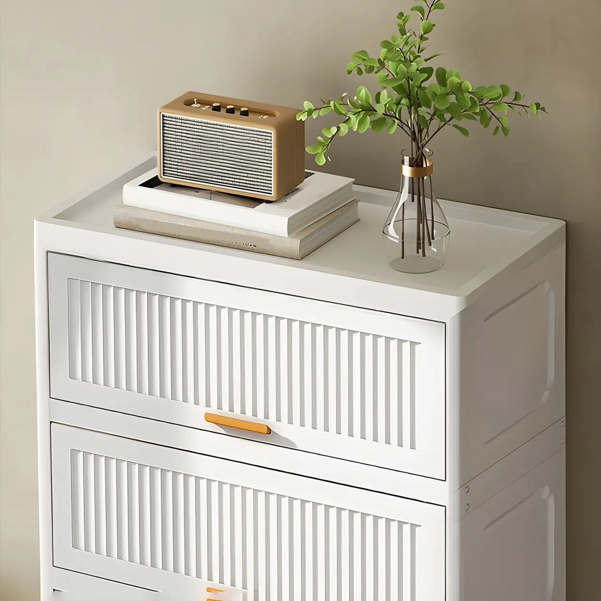 Vertical Acrylic White Tall Lingerie Storage Chest Image - 10