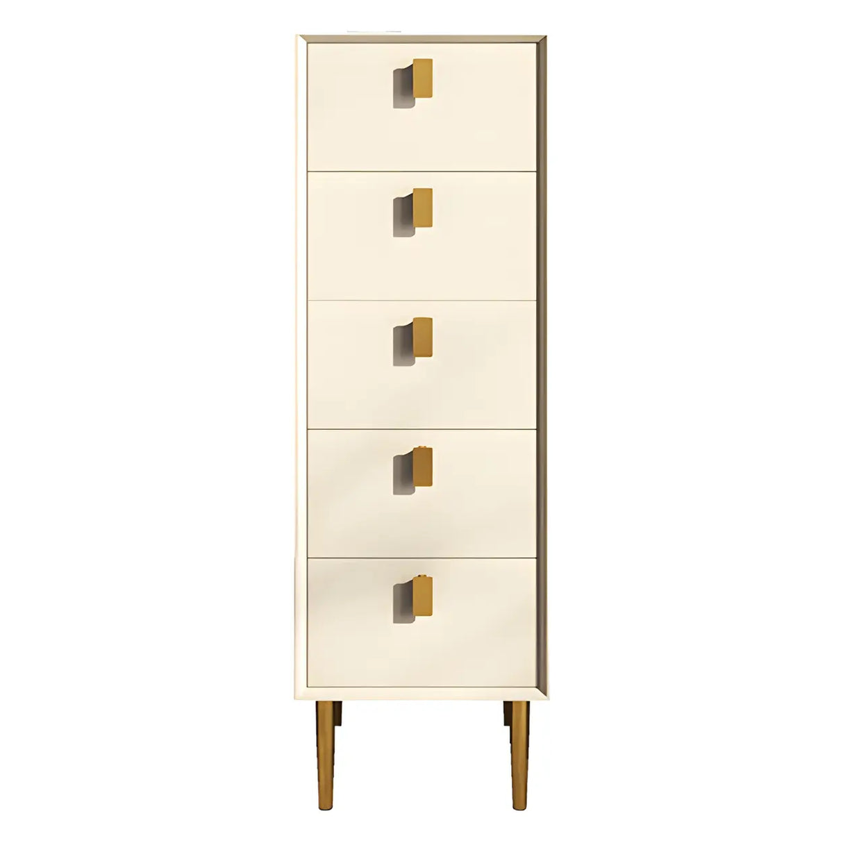 Vertical Glam Beige Pine Wood Dresser for Bedroom Image - 16