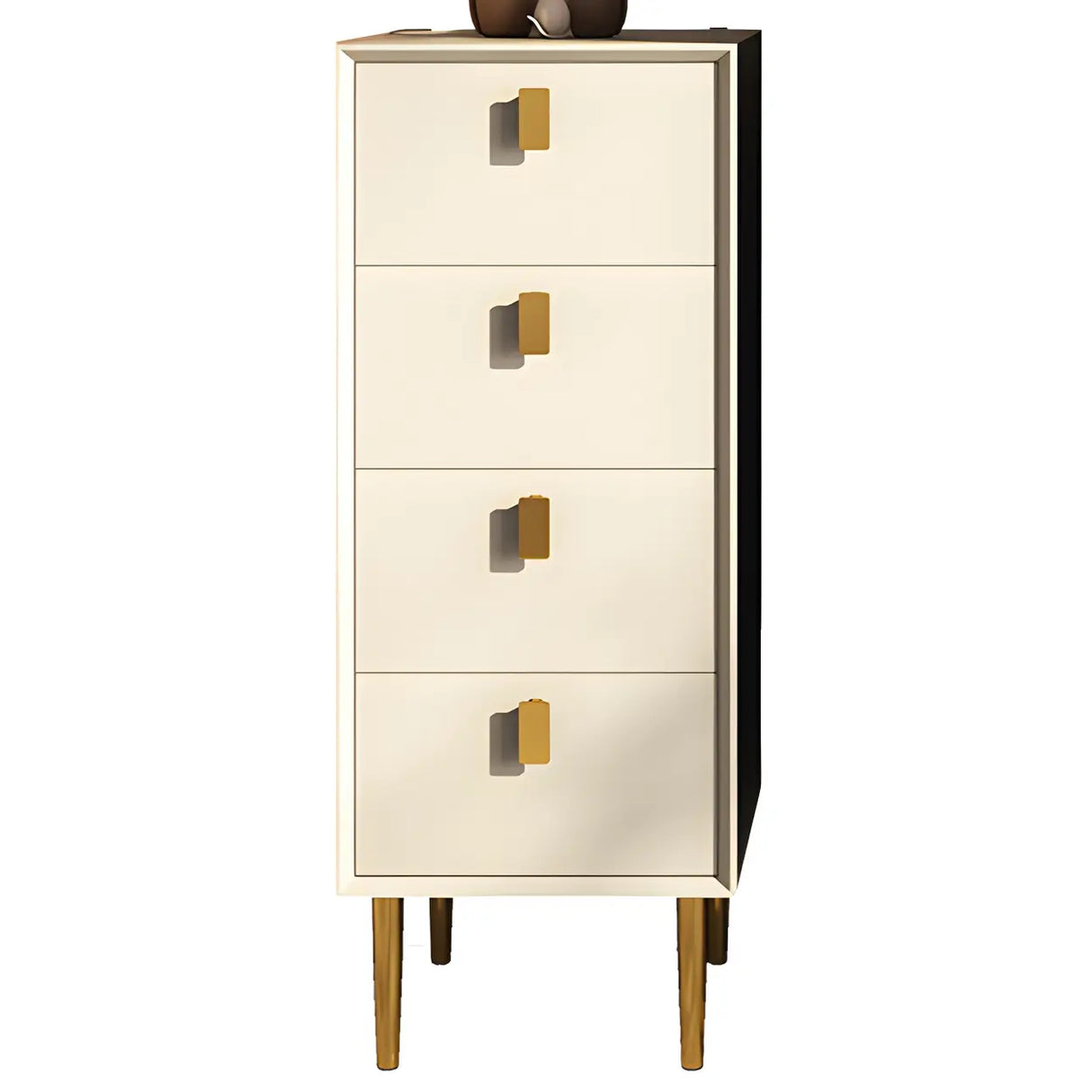 Vertical Glam Beige Pine Wood Dresser for Bedroom Image - 20