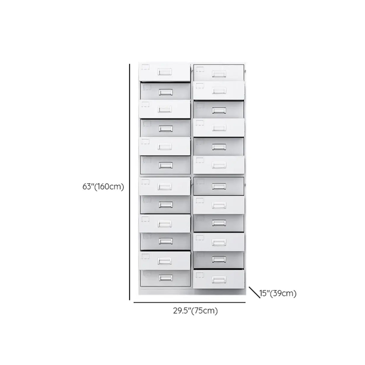 Vertical Grey Steel Filing Cabinet with Lock and Drawers Image - 28