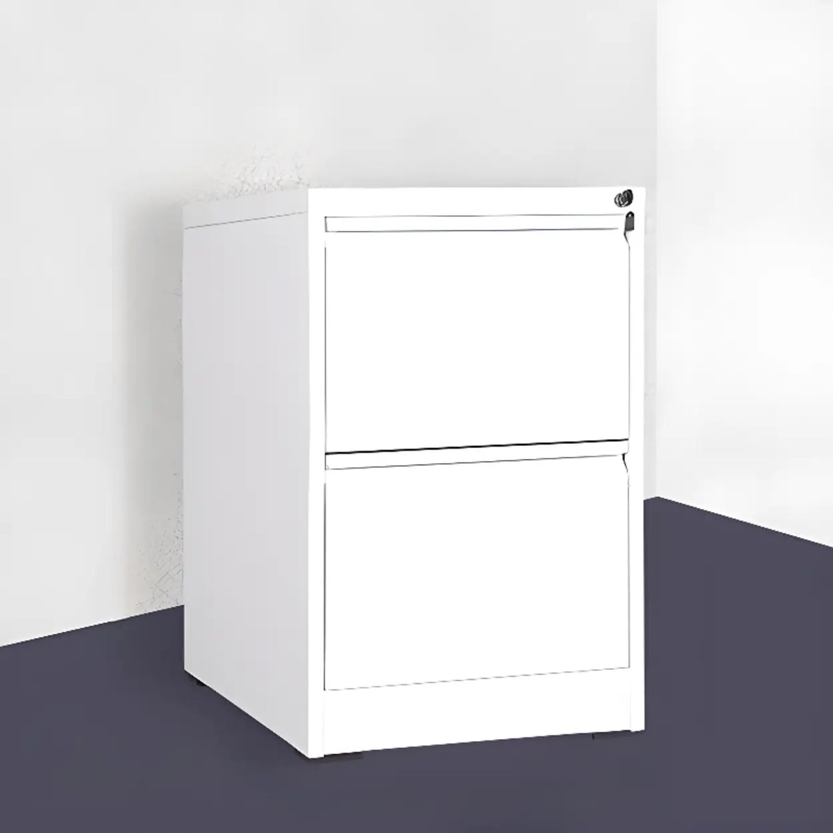Vertical Metal White File Cabinet with Secure Storage Image - 11