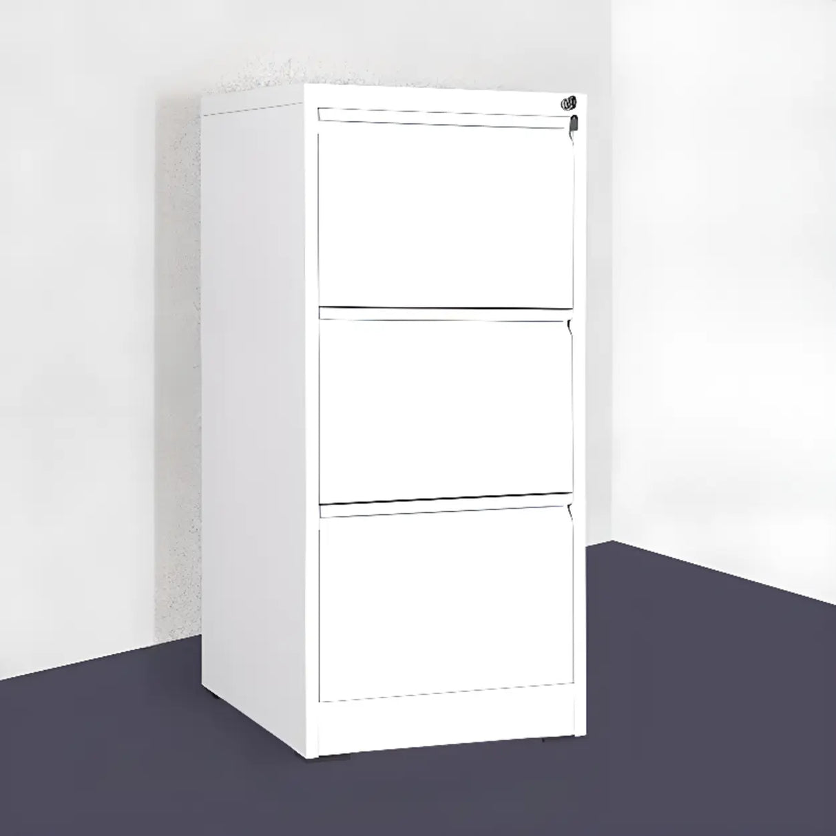 Vertical Metal White File Cabinet with Secure Storage Image - 12