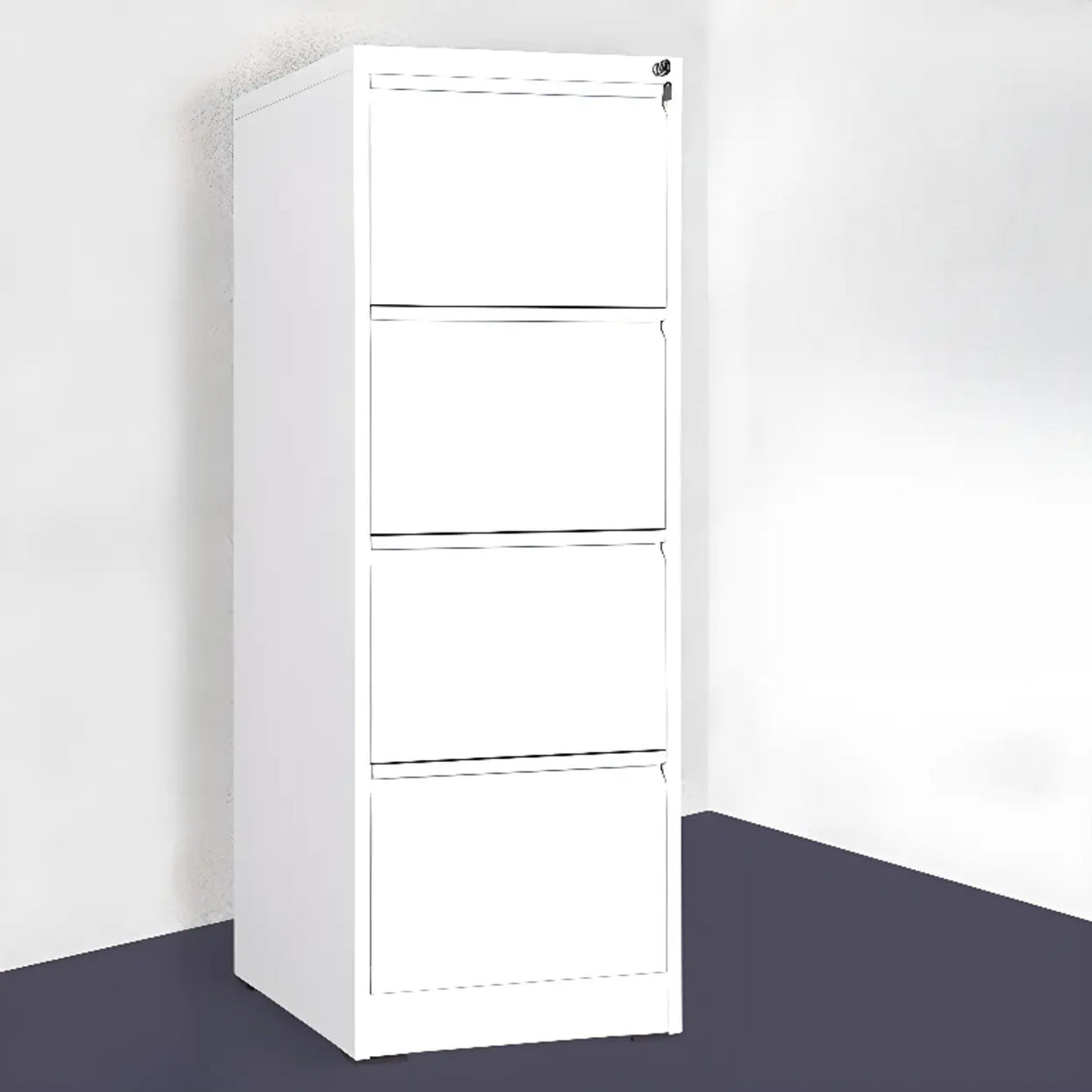 Vertical Metal White File Cabinet with Secure Storage Image - 13