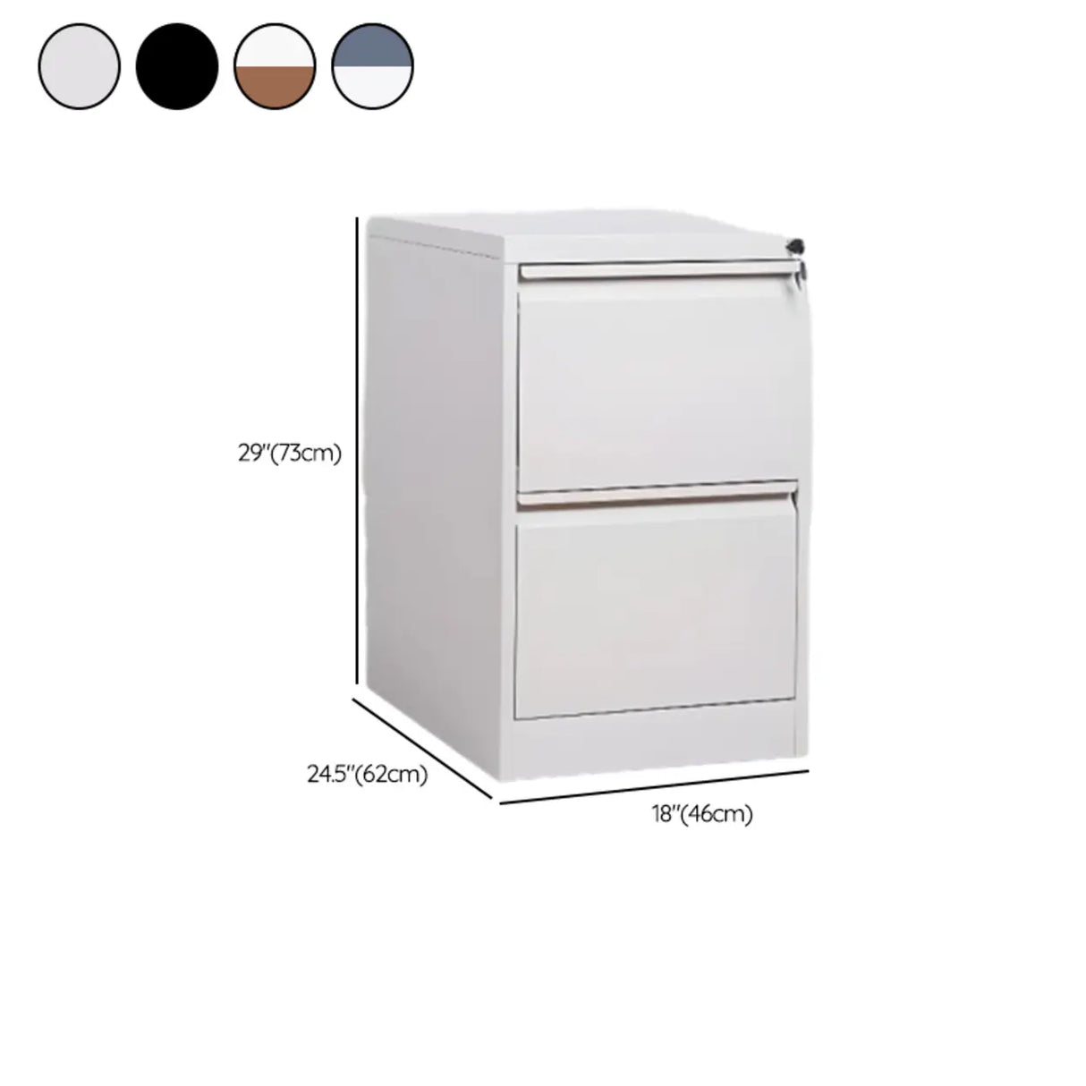 Vertical Metal White File Cabinet with Secure Storage
