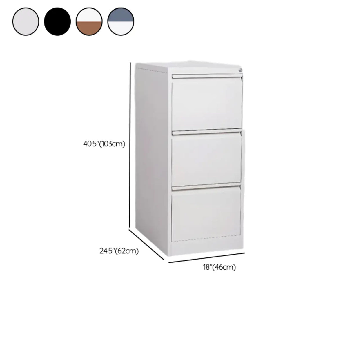 Vertical Metal White File Cabinet with Secure Storage Image - 34