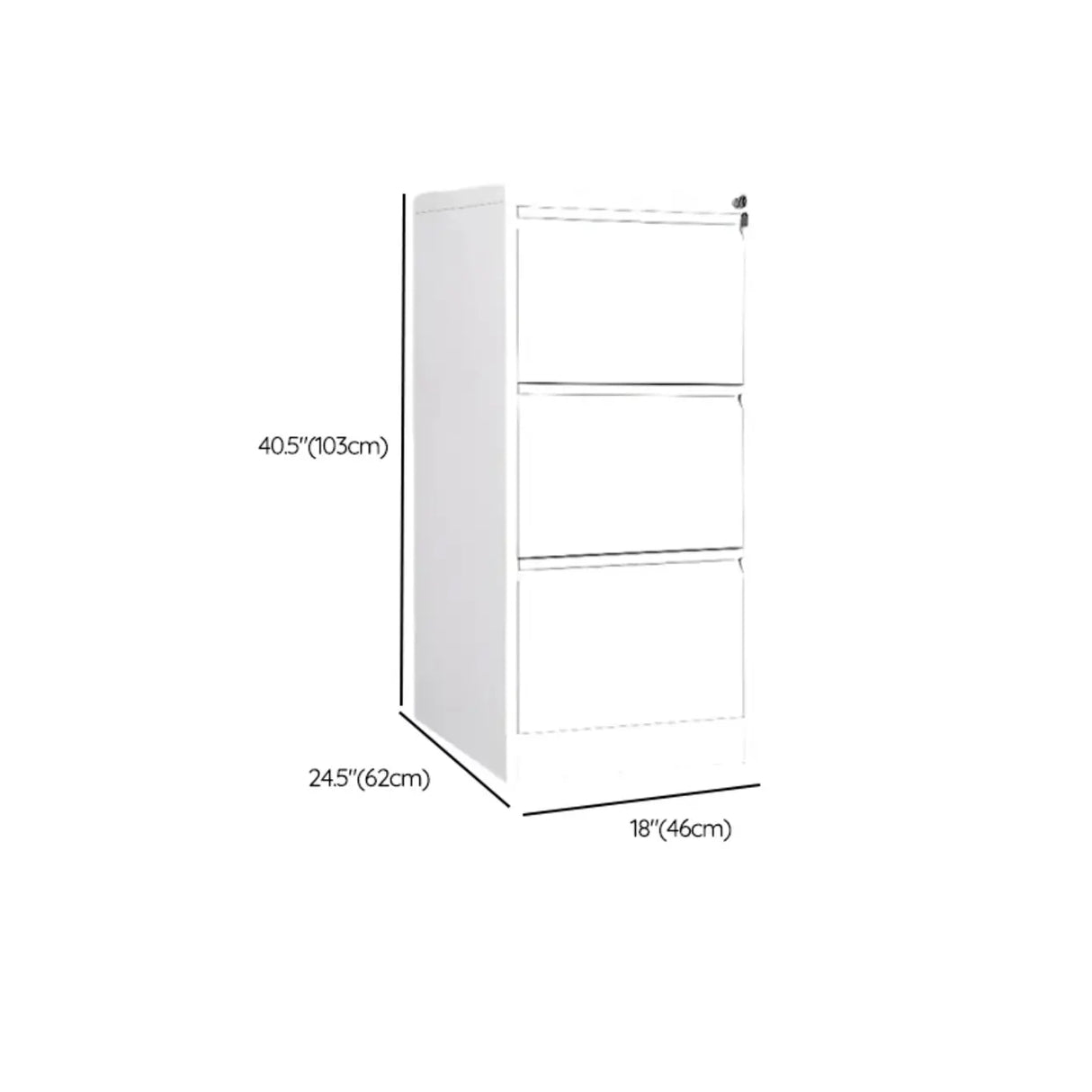 Vertical Metal White File Cabinet with Secure Storage Image - 35