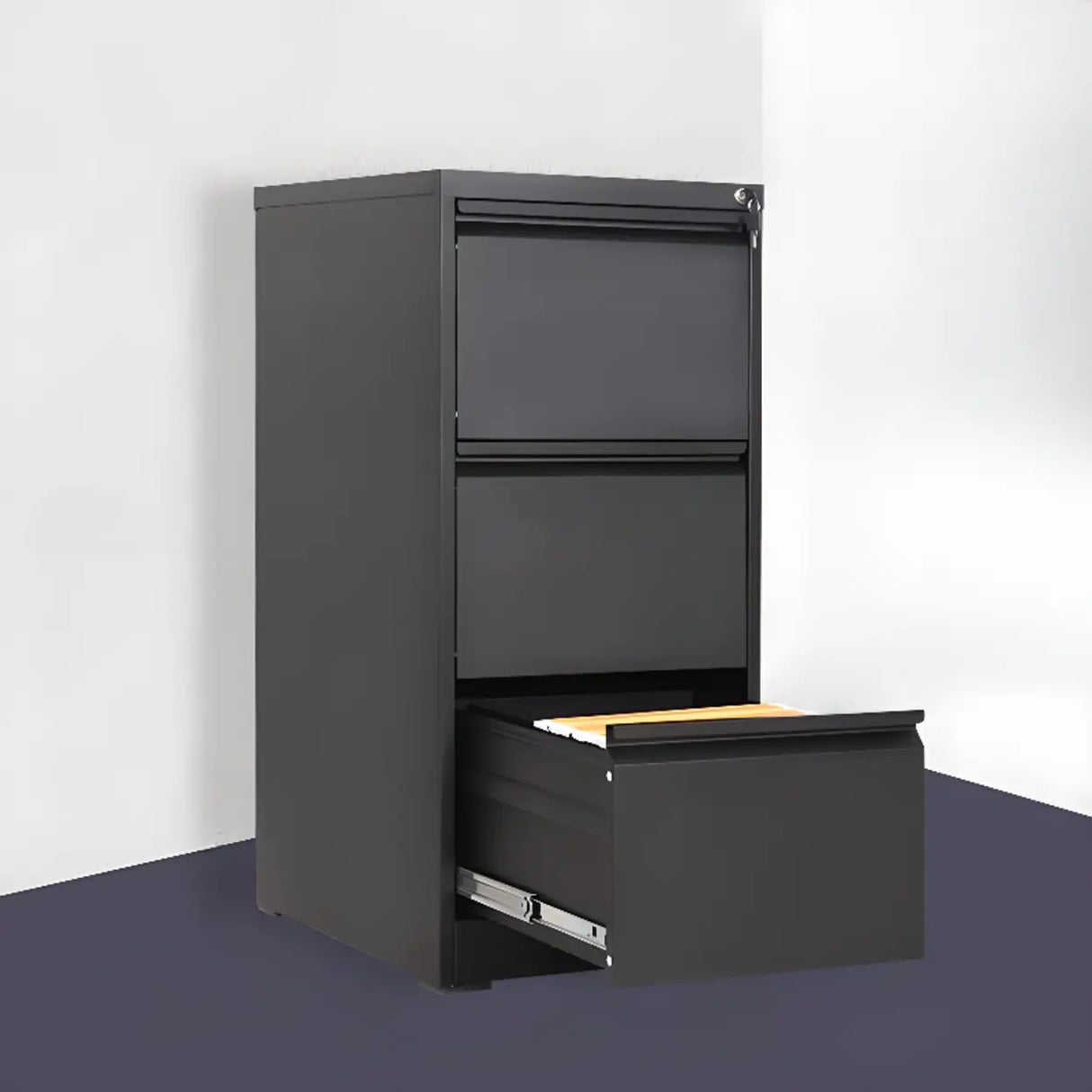 Vertical Metal White File Cabinet with Secure Storage Image - 18