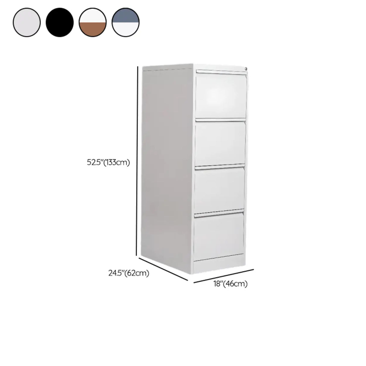 Vertical Metal White File Cabinet with Secure Storage Image - 36