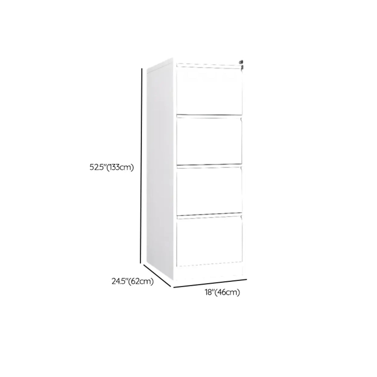 Vertical Metal White File Cabinet with Secure Storage Image - 37