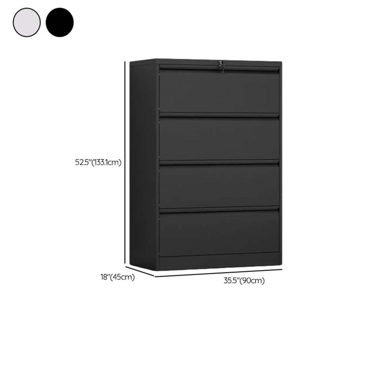 Vertical Metal White File Cabinet with Secure Storage Image - 40