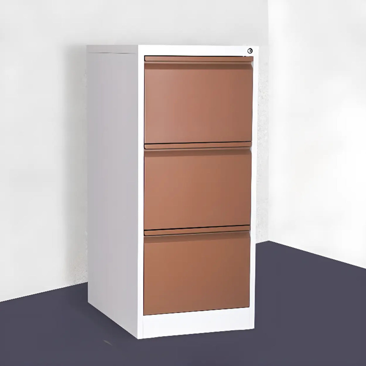 Vertical Metal White File Cabinet with Secure Storage Image - 24