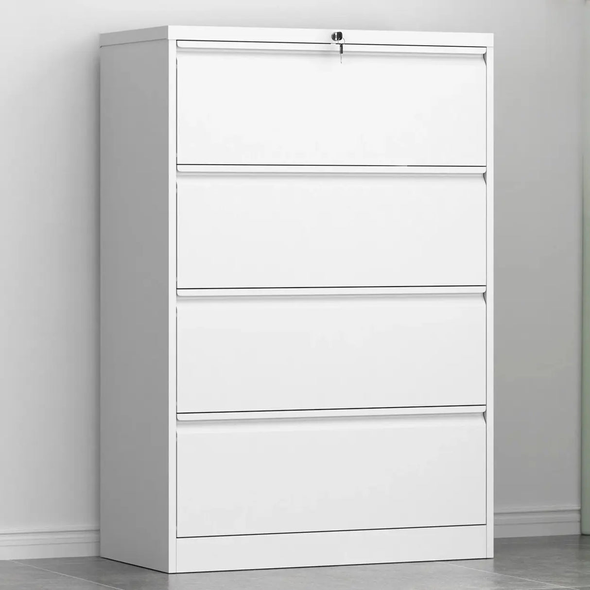 Vertical Metal White File Cabinet with Secure Storage Image - 28