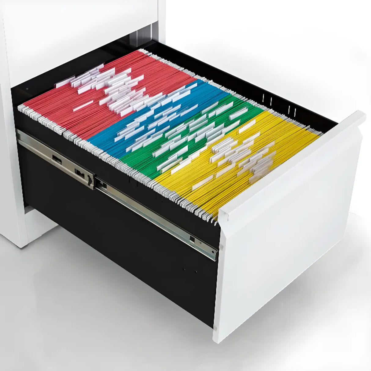 Vertical Metal White File Cabinet with Secure Storage Image - 6