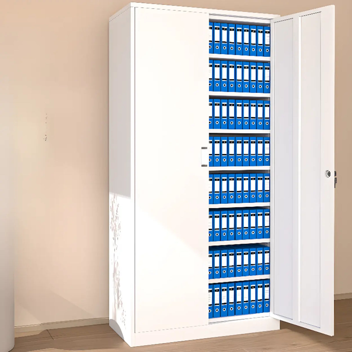 Vertical Metal White Filing Cabinet with Lockable Drawers Image - 11