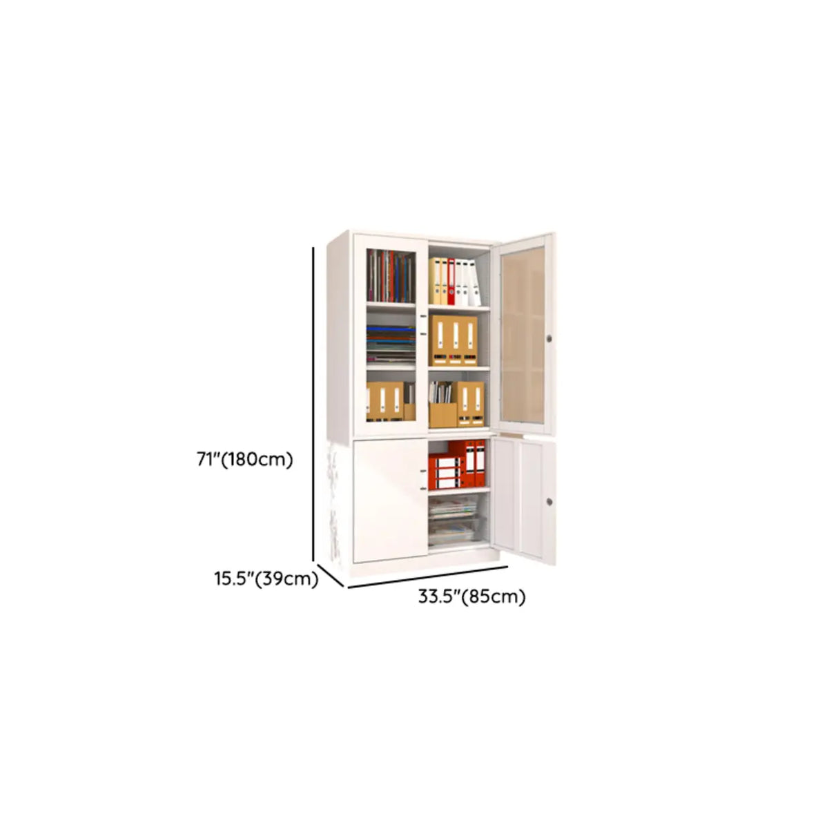 Vertical Metal White Filing Cabinet with Lockable Drawers Image - 21