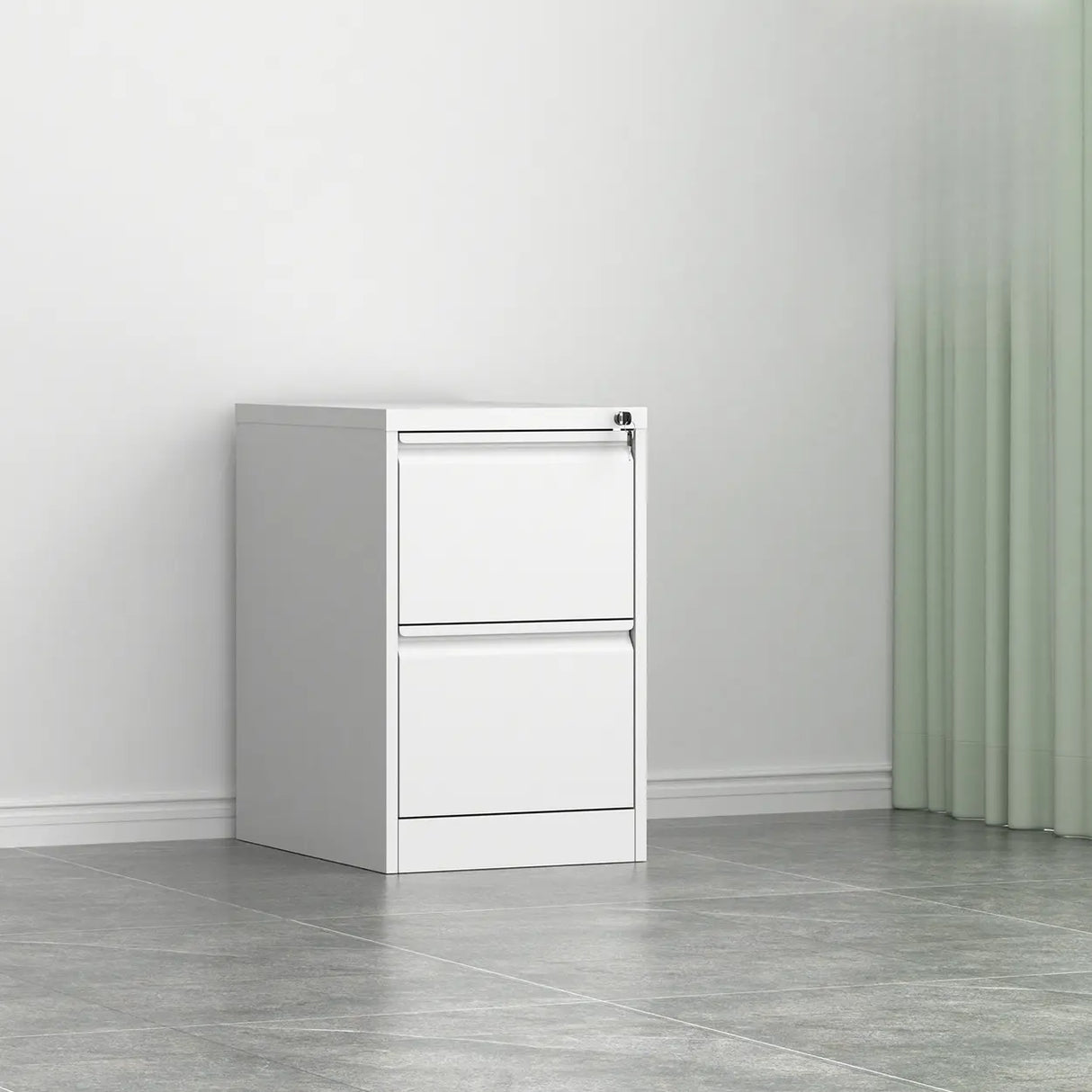 Vertical Metal White Storage Unit Lockable Filing Cabinet Image - 2