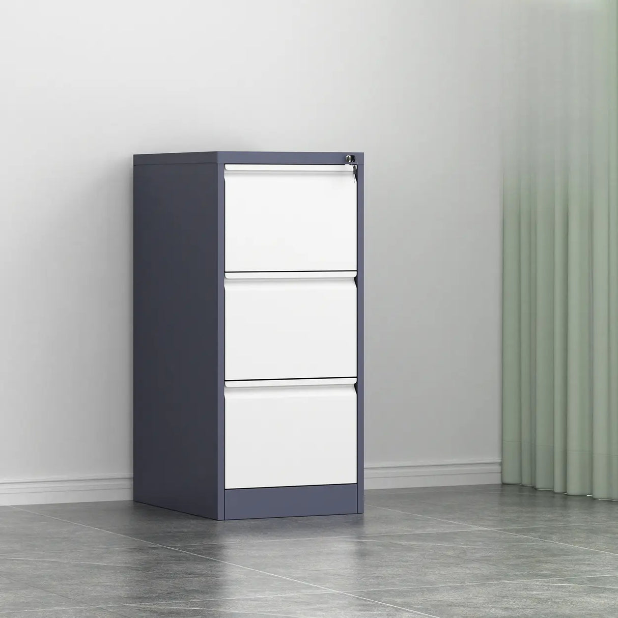 Vertical Metal White Storage Unit Lockable Filing Cabinet Image - 21