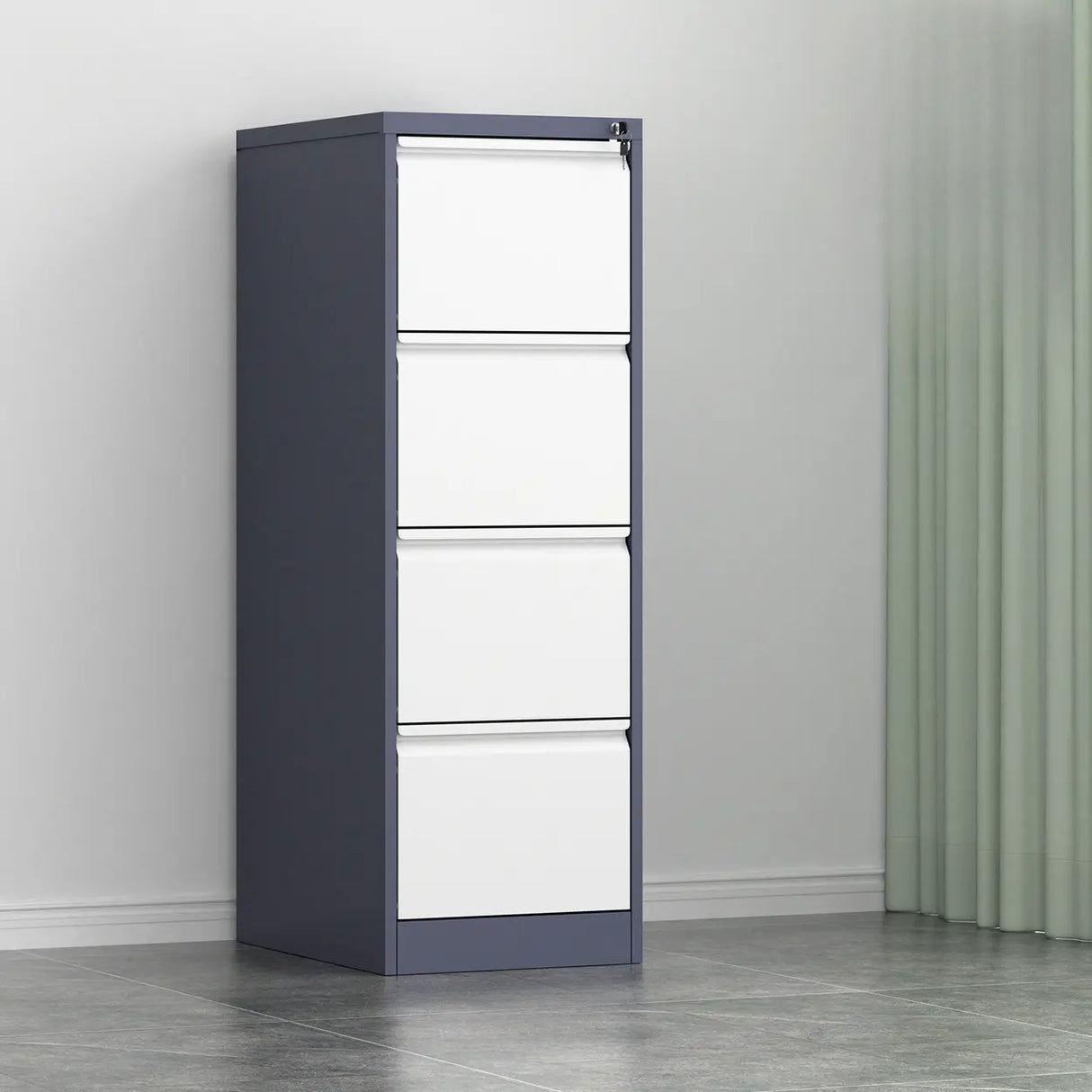 Vertical Metal White Storage Unit Lockable Filing Cabinet Image - 22