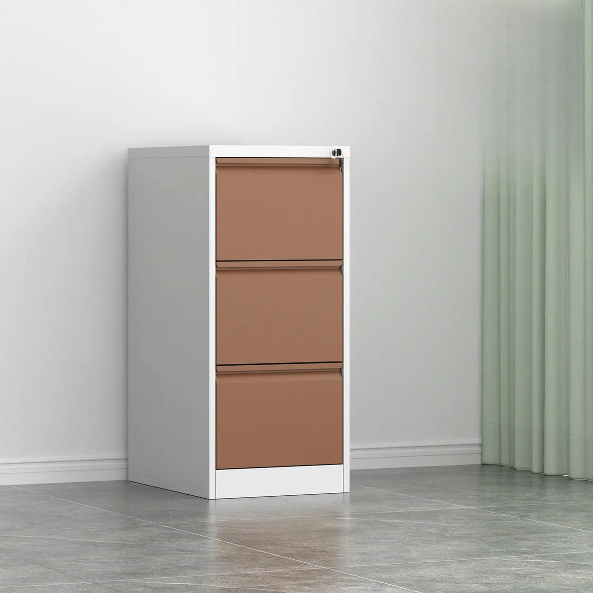 Vertical Metal White Storage Unit Lockable Filing Cabinet Image - 27