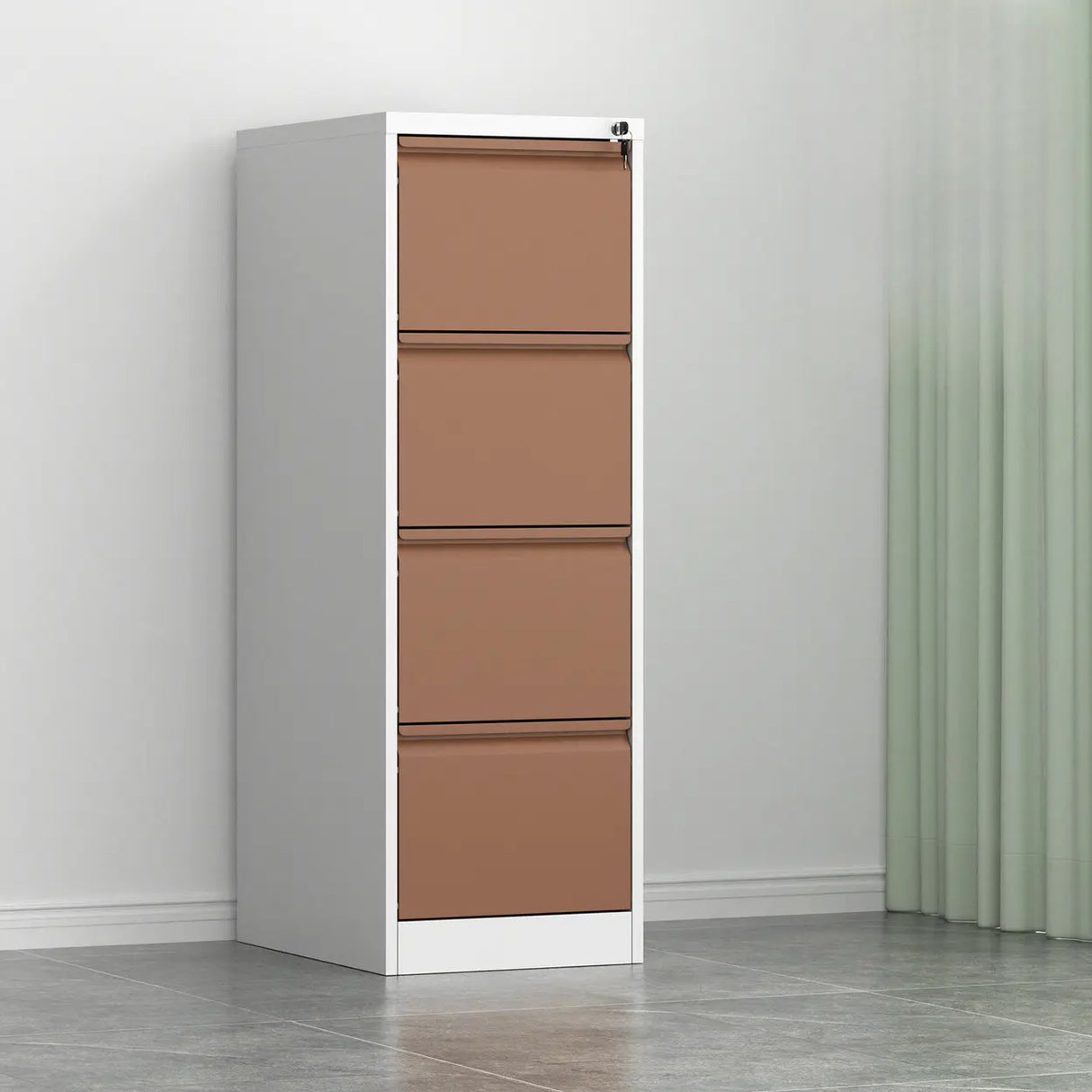 Vertical Metal White Storage Unit Lockable Filing Cabinet Image - 28