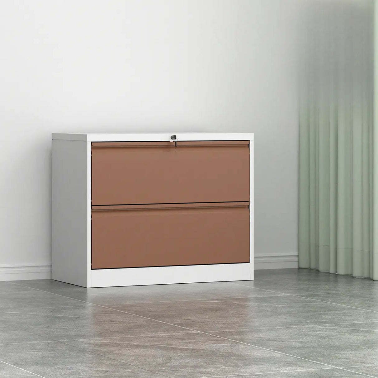 Vertical Metal White Storage Unit Lockable Filing Cabinet Image - 29