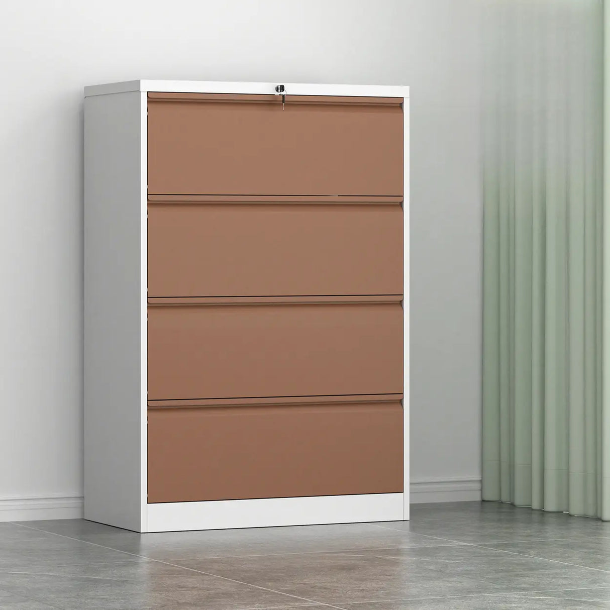 Vertical Metal White Storage Unit Lockable Filing Cabinet Image - 31