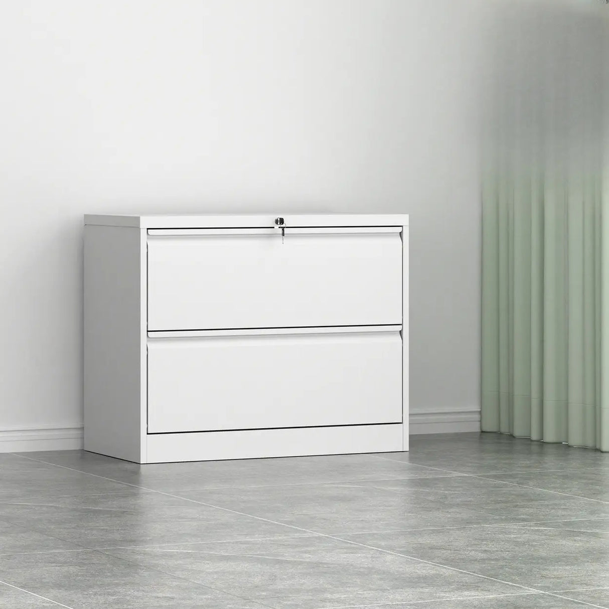 Vertical Metal White Storage Unit Lockable Filing Cabinet Image - 7