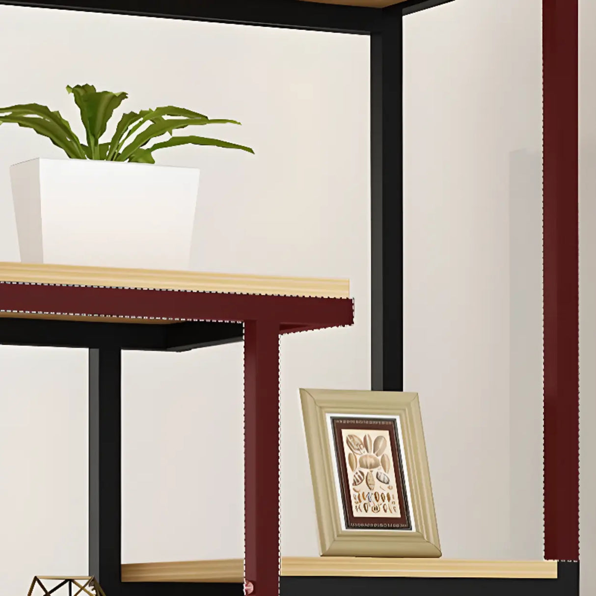 Vertical Modern Alloy Frame Open Etagere Bookshelf Image - 14