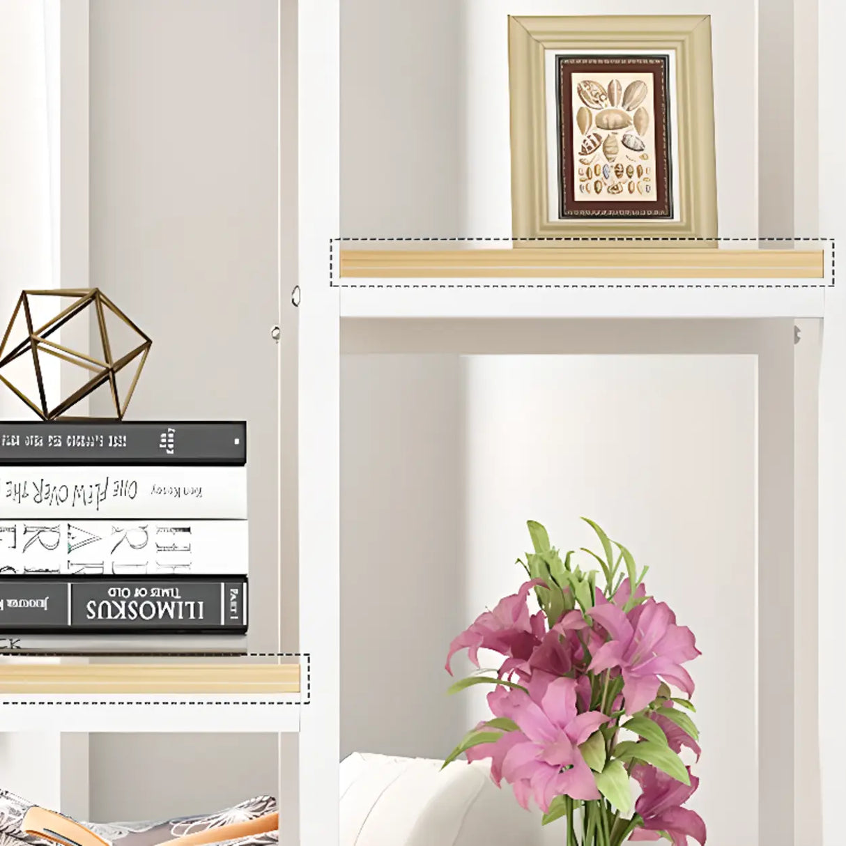 Vertical Modern Alloy Frame Open Etagere Bookshelf Image - 15