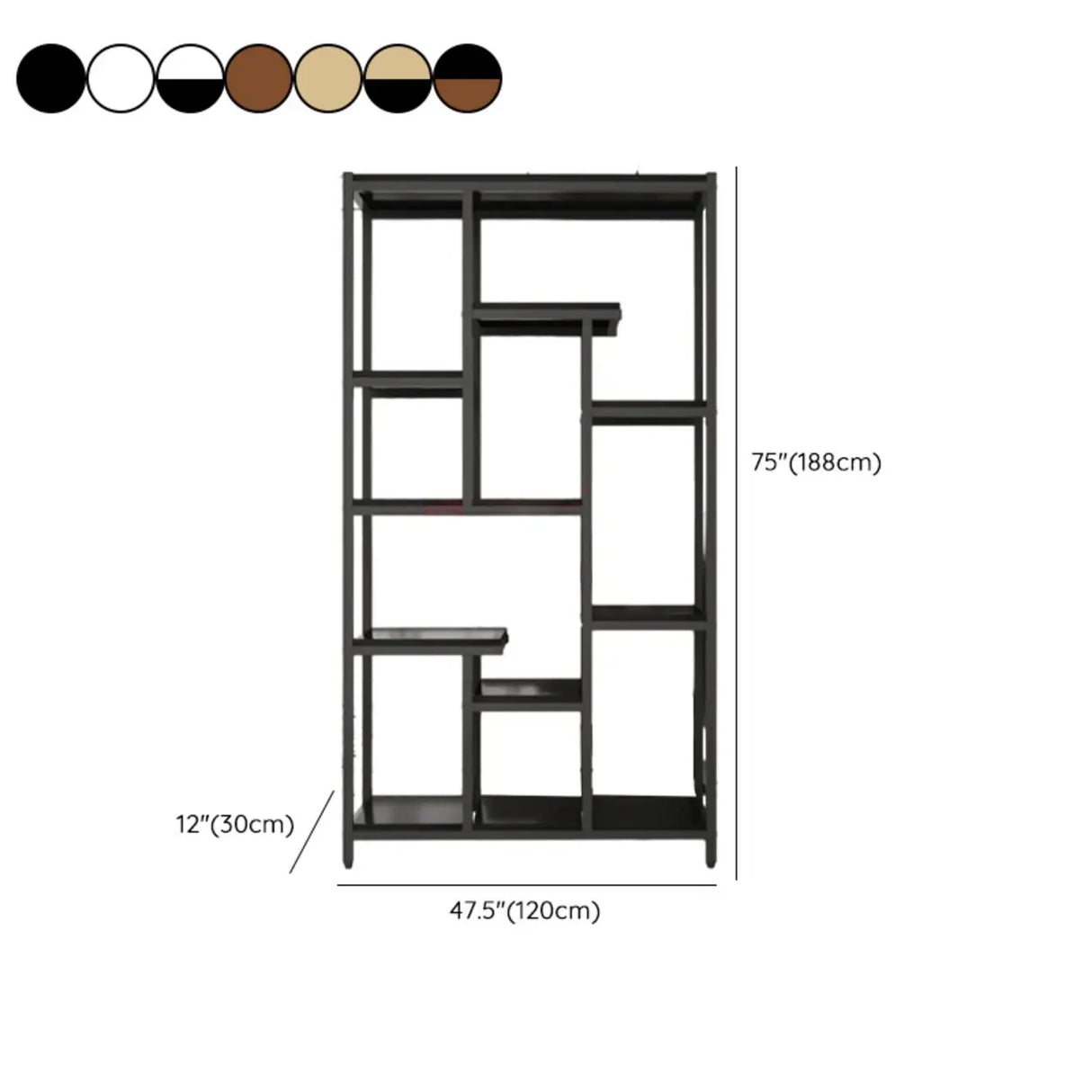 Vertical Modern Alloy Frame Open Etagere Bookshelf Image - 18