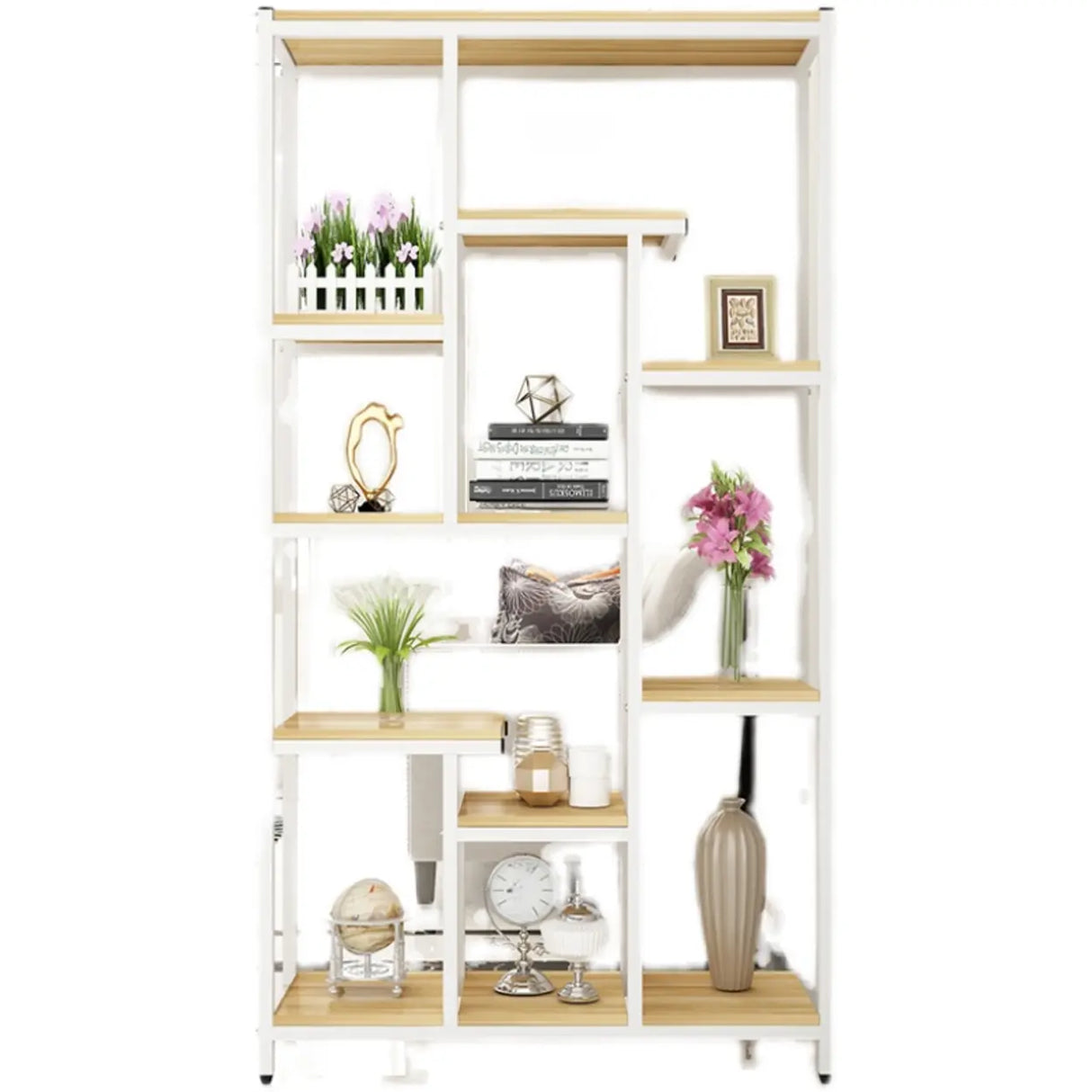 Vertical Modern Alloy Frame Open Etagere Bookshelf Image - 9