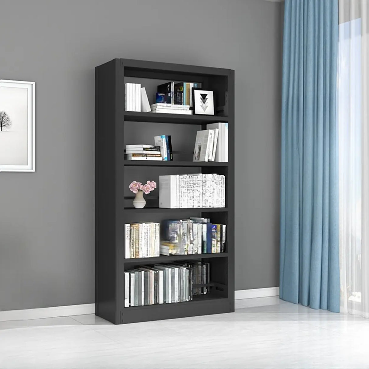 Vertical Modern Cube Steel Open Back Storage Bookshelf Image - 11