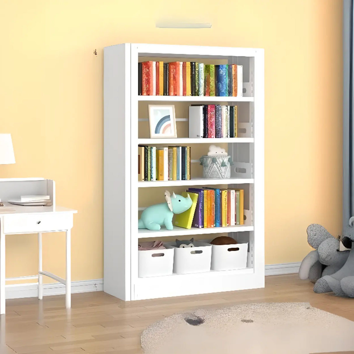 Vertical Modern Cube Steel Open Back Storage Bookshelf Image - 17