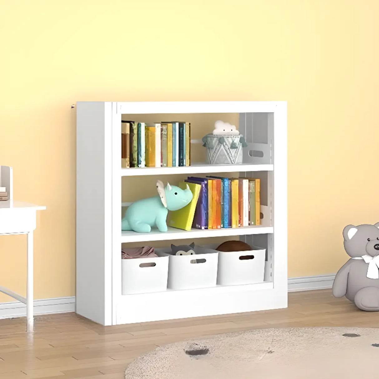 Vertical Modern Cube Steel Open Back Storage Bookshelf Image - 2
