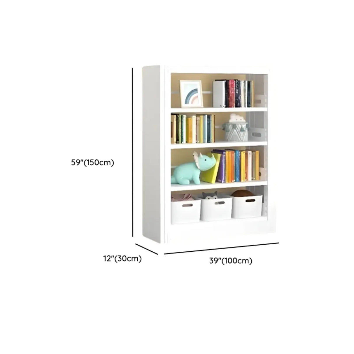 Vertical Modern Cube Steel Open Back Storage Bookshelf Image - 24
