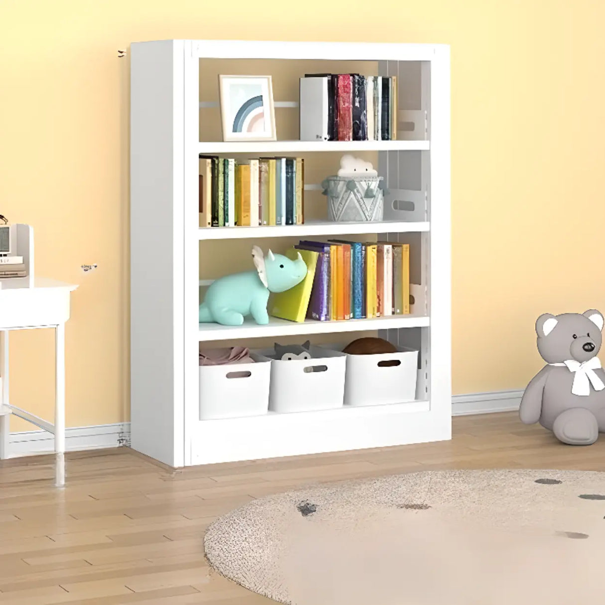 Vertical Modern Cube Steel Open Back Storage Bookshelf Image - 8