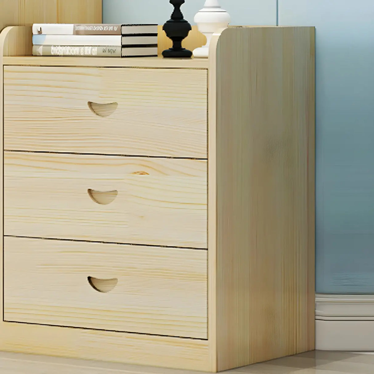 Vertical Natural Finish Wood Dresser for Drawers Image - 10