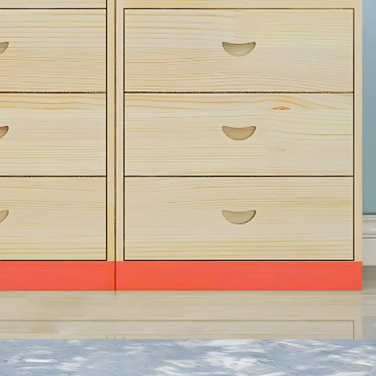 Vertical Natural Finish Wood Dresser for Drawers Image - 11