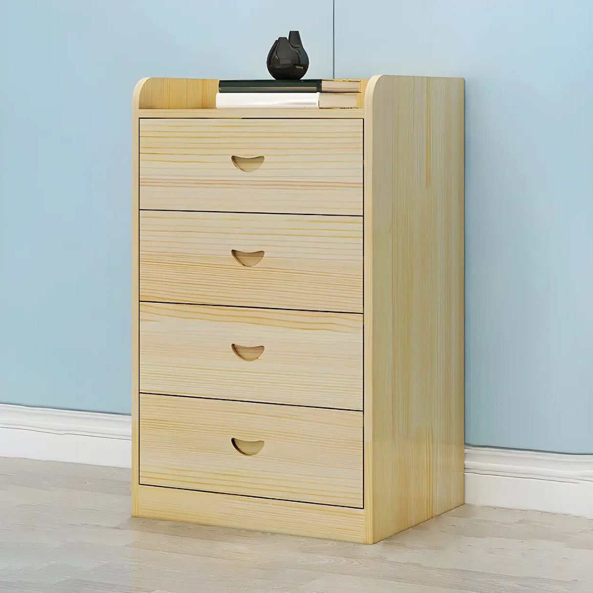 Vertical Natural Finish Wood Dresser for Drawers Image - 13