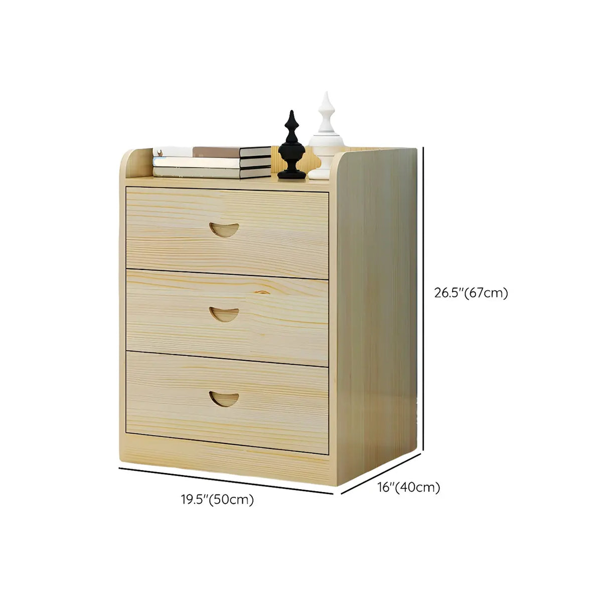 Vertical Natural Finish Wood Dresser for Drawers