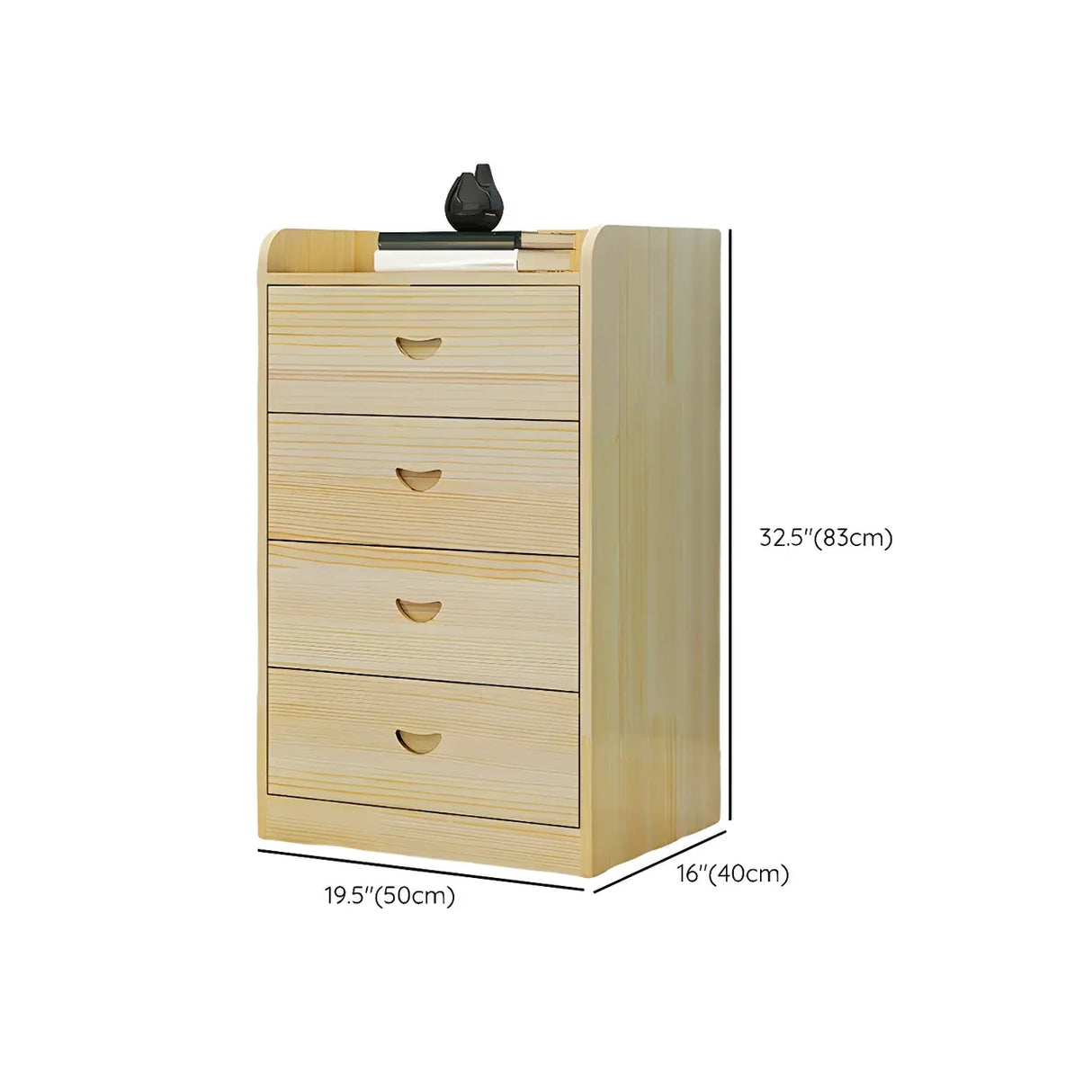 Vertical Natural Finish Wood Dresser for Drawers Image - 17