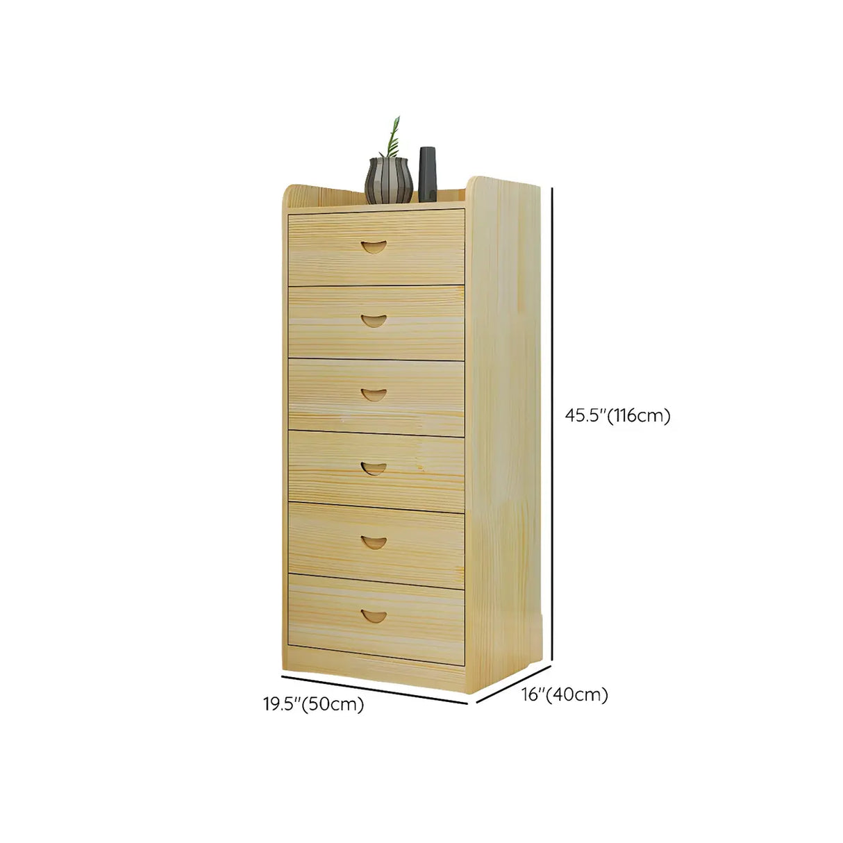 Vertical Natural Finish Wood Dresser for Drawers Image - 19