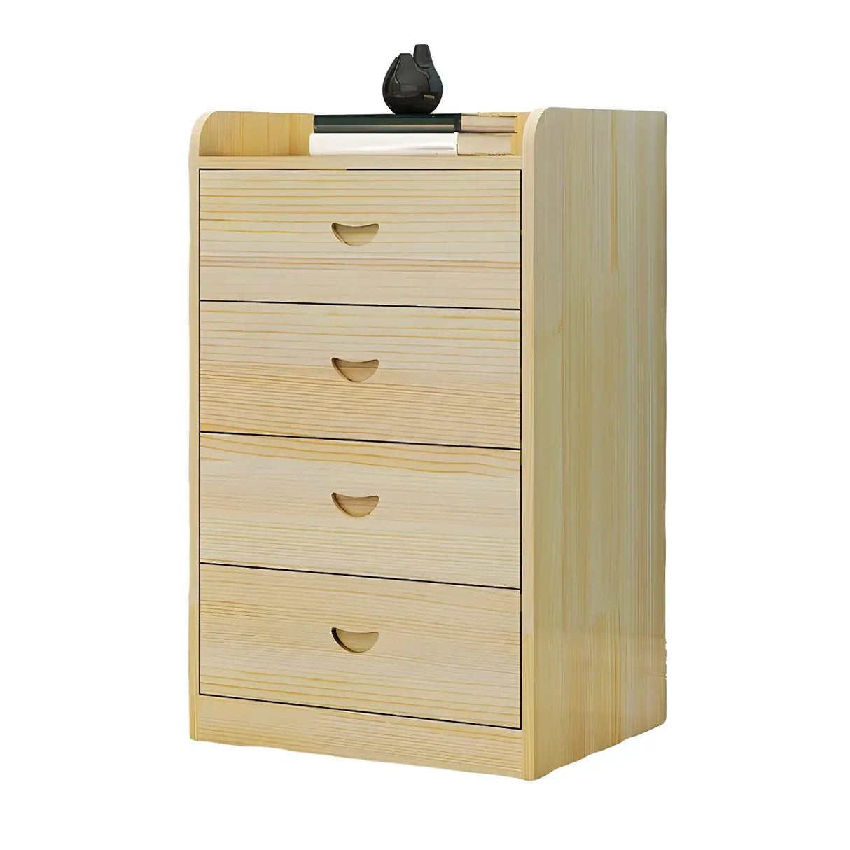 Vertical Natural Finish Wood Dresser for Drawers Image - 9
