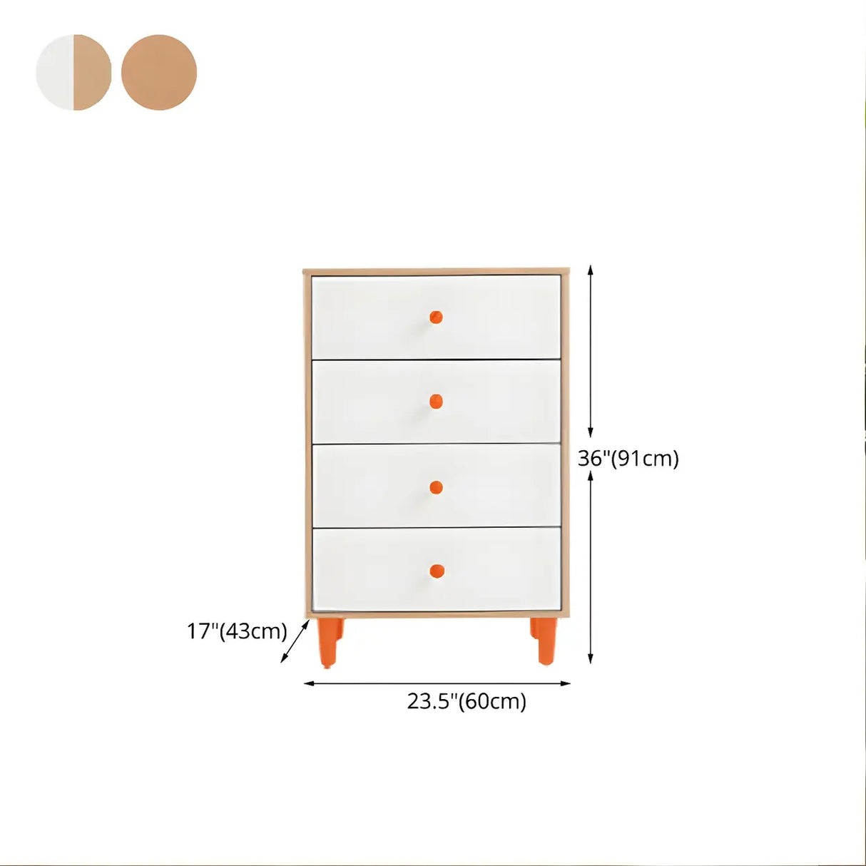 Vertical Natural Wood White Dresser for Drawers Image - 22