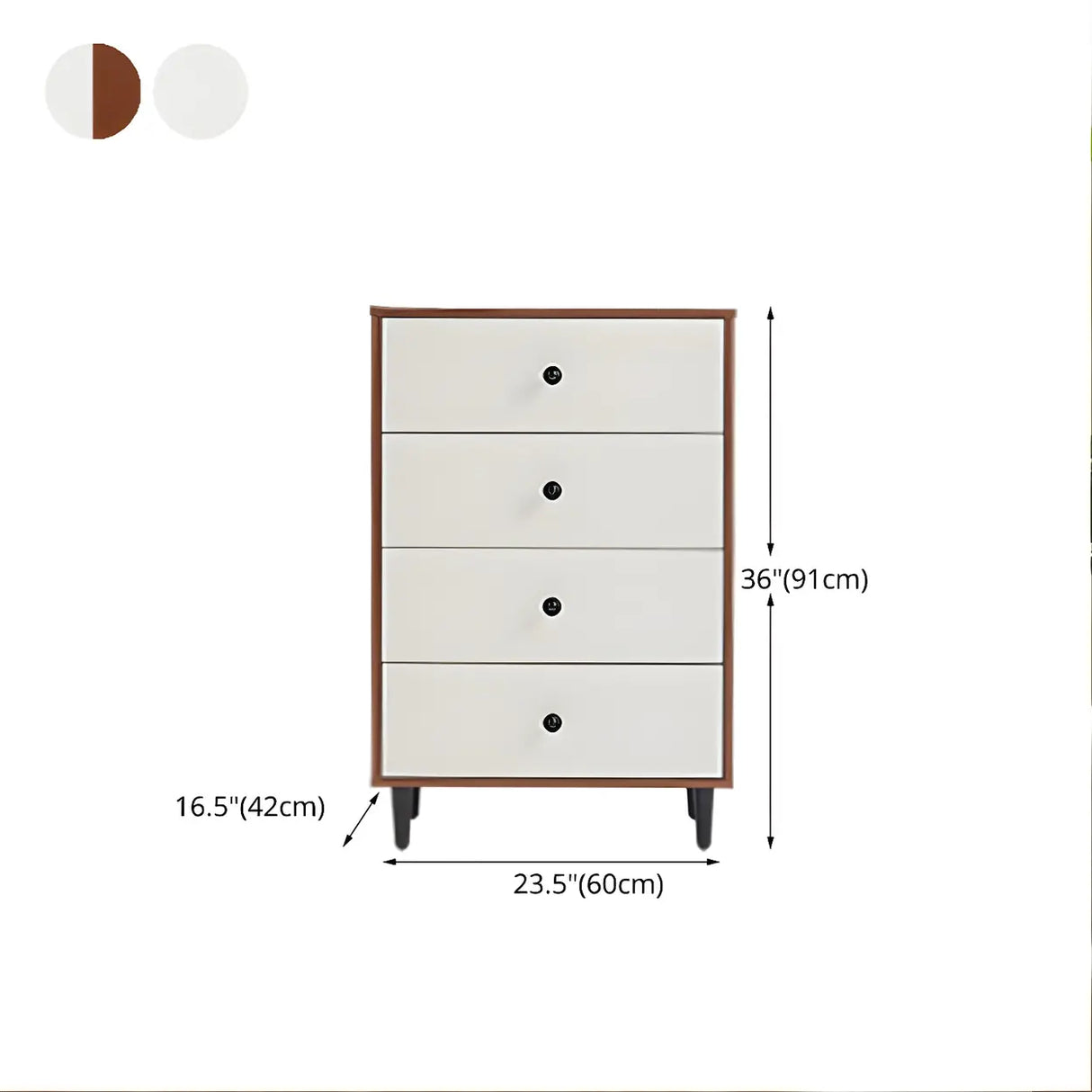 Vertical Natural Wood White Dresser for Drawers Image - 24
