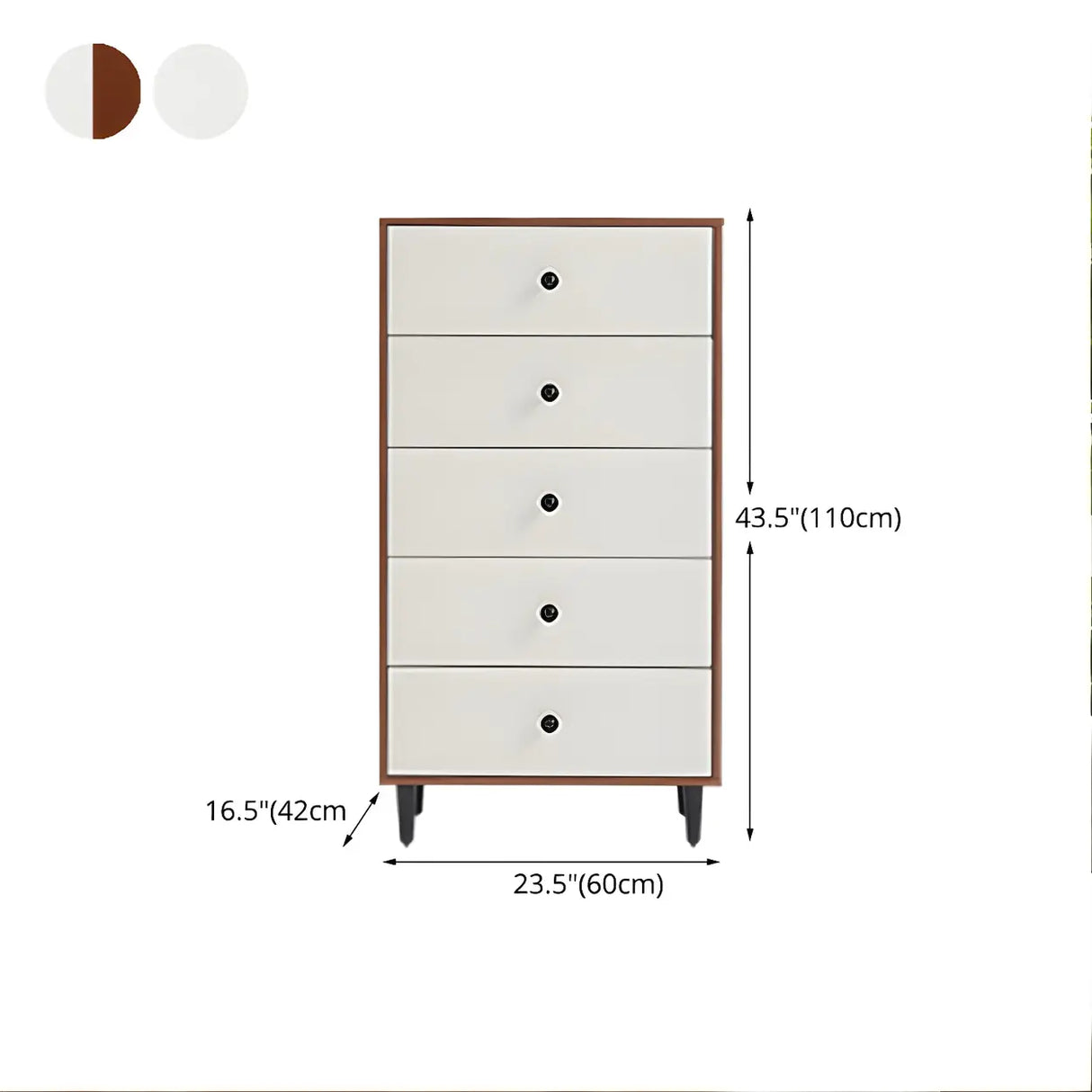 Vertical Natural Wood White Dresser for Drawers Image - 25